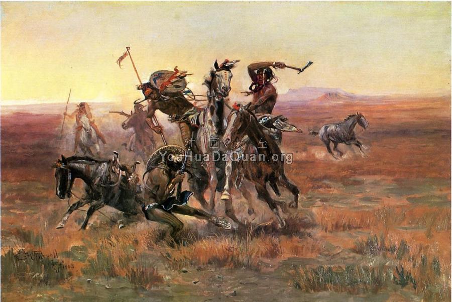 When Blackfeet and Sioux Meet - 查尔斯·马里安·拉塞尔